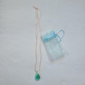 Blooming Blue And Green Pendant Necklace
